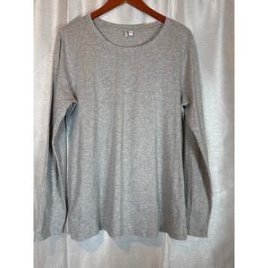 Nordstrom Women's Long Sleeve Crew Neck T-Shirt Top Gray XL‎